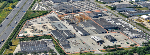 Aerial view of Logistics property, Greve, Denmark